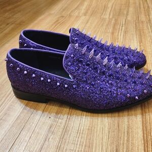 Purple Enzo Romeo Studded Loafers